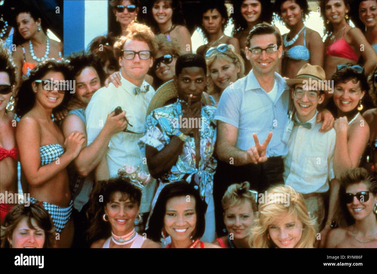 CASSESE,SCOTT,CARRADINE,BUSFIELD, REVENGE OF THE NERDS II: NERDS IN PARADISE, 1987 Stock Photo
