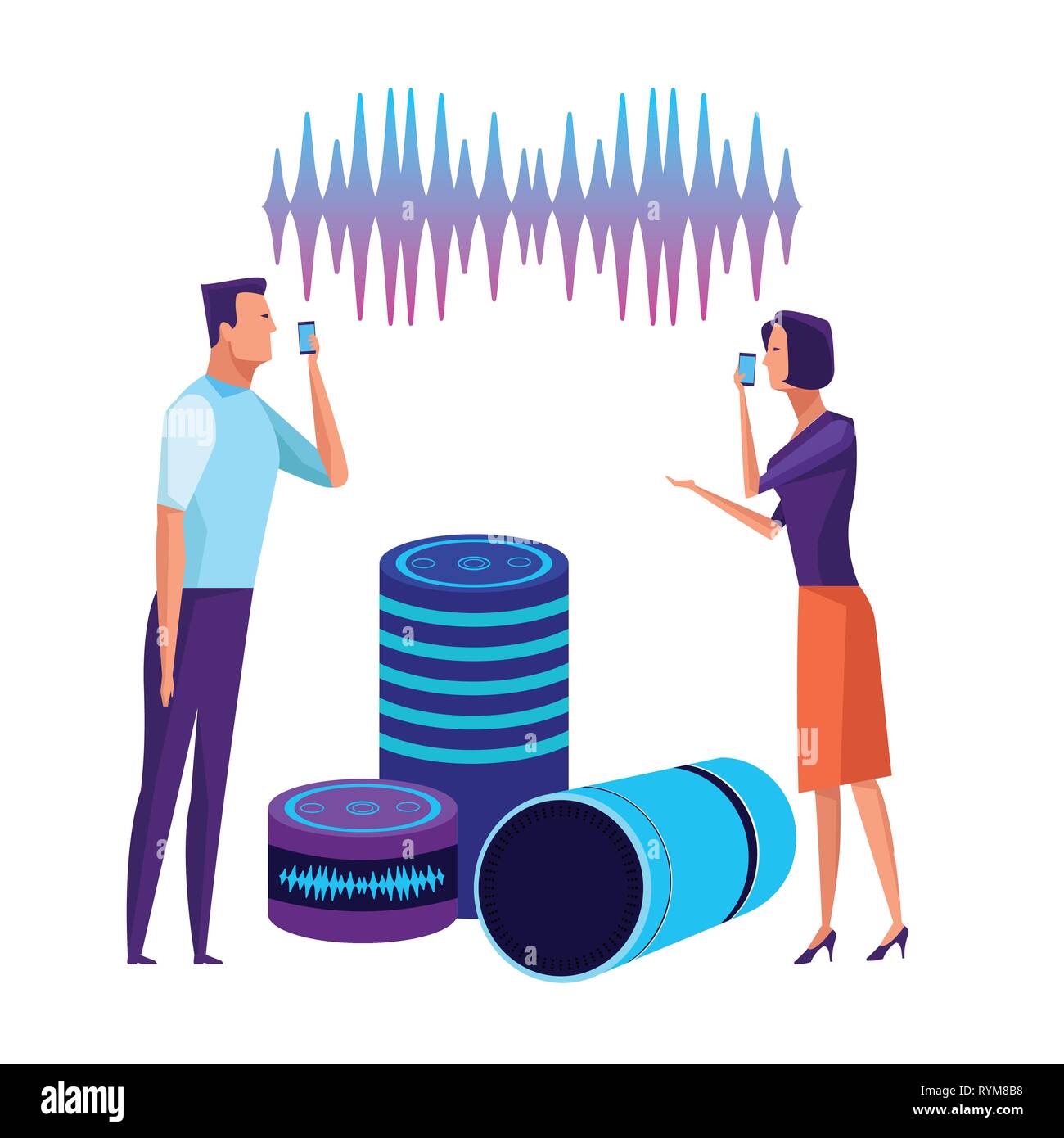 People using voice recognition Stock Vector Image & Art Alamy