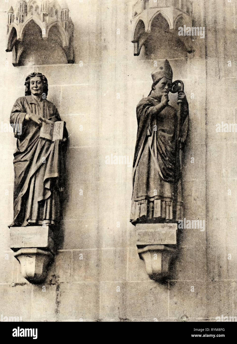 Interior of Meissen Cathedral, Sculptures of Saint John the Baptist, Donatus of Arezzo, 1903