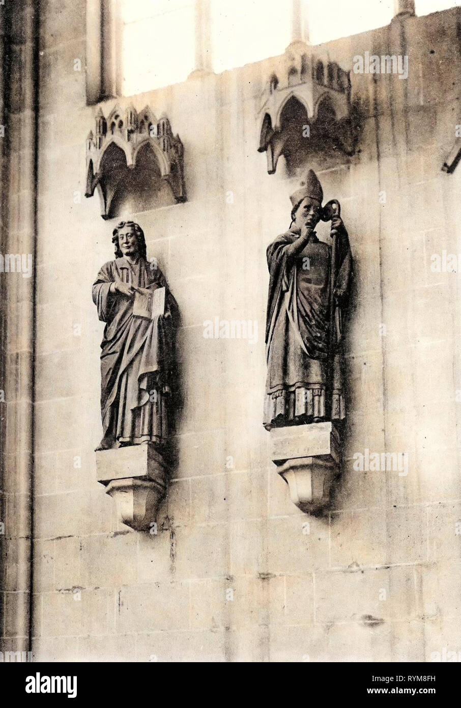 Interior of Meissen Cathedral, Sculptures of Saint John the Baptist, Donatus of Arezzo, 1903