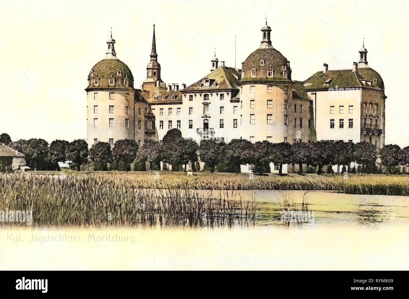 Moritzburg Castle, 1903, Landkreis Meißen, Moritzburg, Jagdschloß, Germany Stock Photo