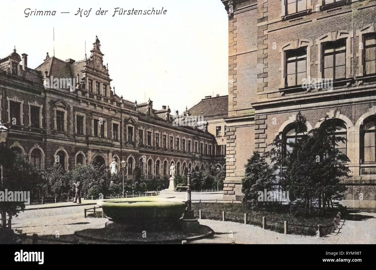 Gymnasium St. Augustin zu Grimma, 1903, Landkreis Leipzig, Grimma, Innenhof der Fürstenschule, Germany Stock Photo