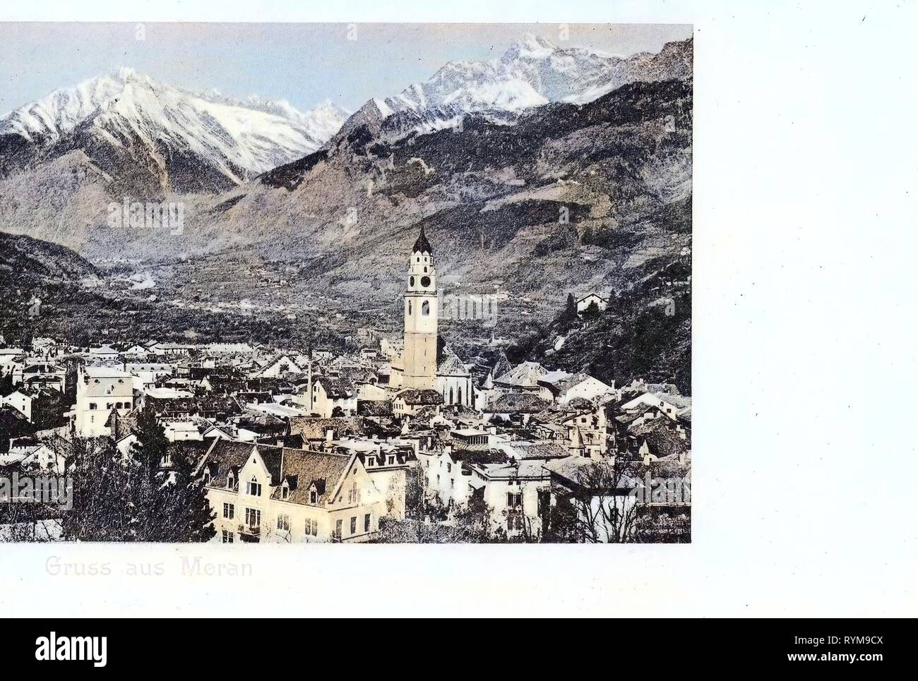 Historical images of Meran, 1903, South Tyrol, Meran, Meran und die Alpen Stock Photo - Alamy