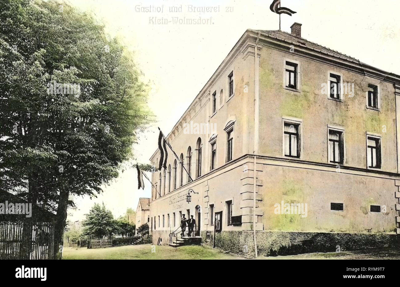 Restaurants in Landkreis Bautzen, Breweries in Saxony, Kleinwolmsdorf, 1905, Landkreis Bautzen, Klein, Wolmsdorf, Gasthof und Brauerei, Germany Stock Photo