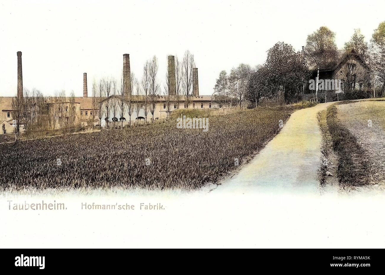 Industry in Saxony, Taubenheim (Klipphausen), 1905, Landkreis Meißen, Hofmannsche Fabrik, Germany Stock Photo