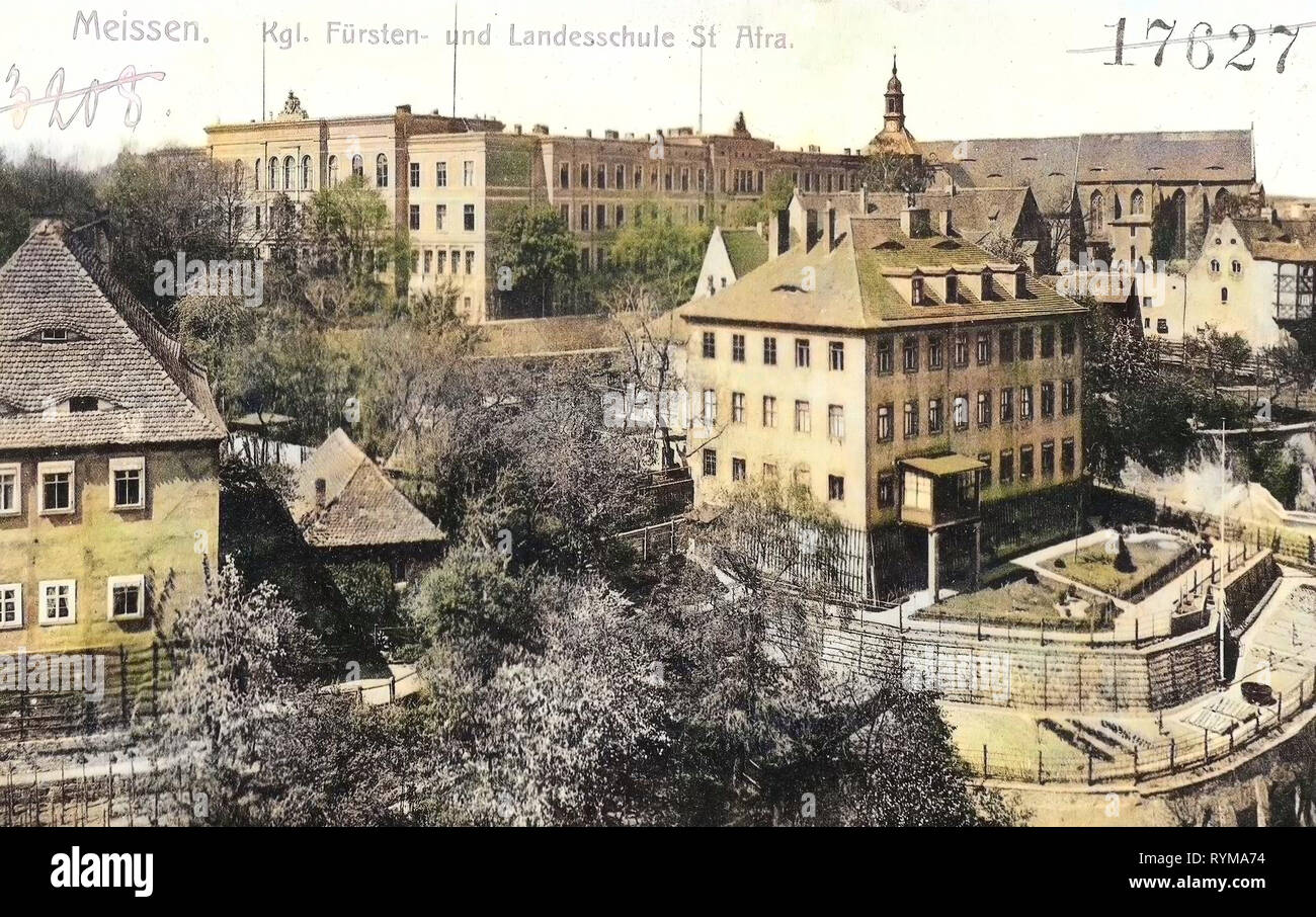 Sächsisches Landesgymnasium Sankt Afra, Buildings in Meißen, 1905, Meißen, Königliche Fürsten, und Landesschule St. Afra, Germany Stock Photo
