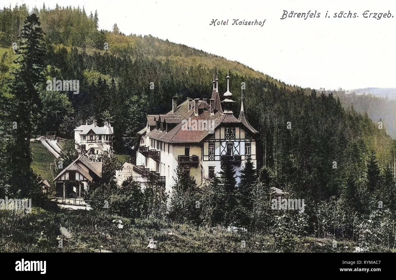 Hotels in Saxony, Bärenfels, 1905, Landkreis Sächsische Schweiz-Osterzgebirge, Hotel Kaiserhof, Germany Stock Photo