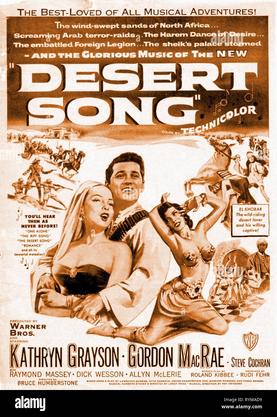 FILM POSTER, THE DESERT SONG, 1953 Stock Photo