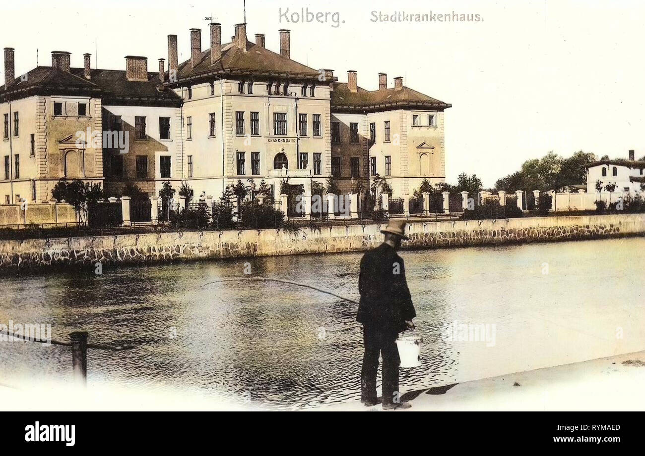 History of Kołobrzeg, 1905, West Pomeranian Voivodeship, Kolberg, Stadtkrankenhaus Stock Photo