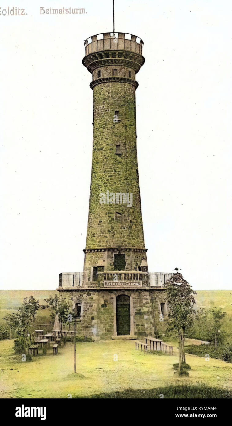 Heimatturm, 1905, Landkreis Leipzig, Colditz, Heimatsturm, Germany Stock Photo