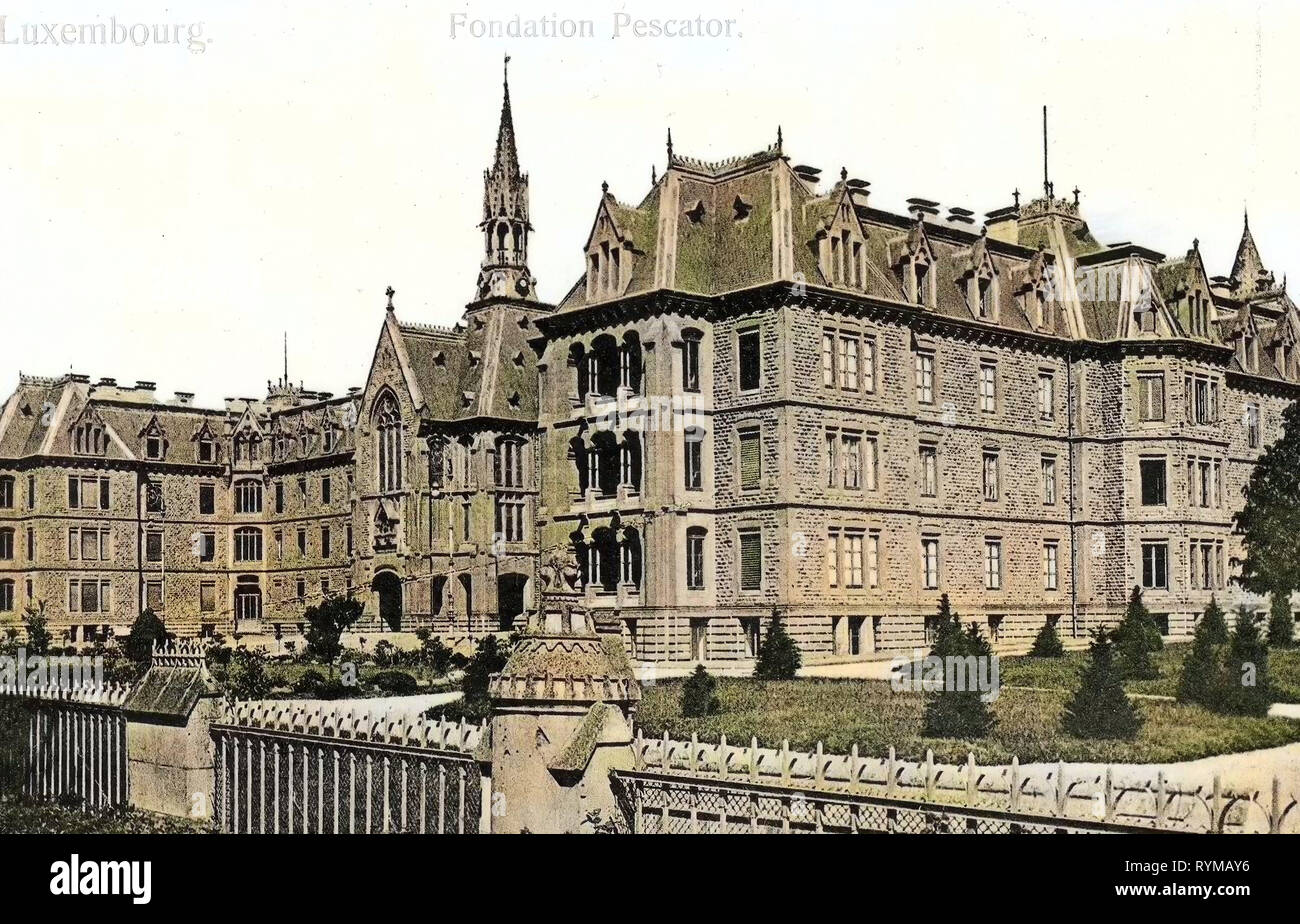 Fondation Pescatore, 1905, Luxembourg District, Postcards of Luxembourg City, Luxemburg, Fondation Pescator Stock Photo