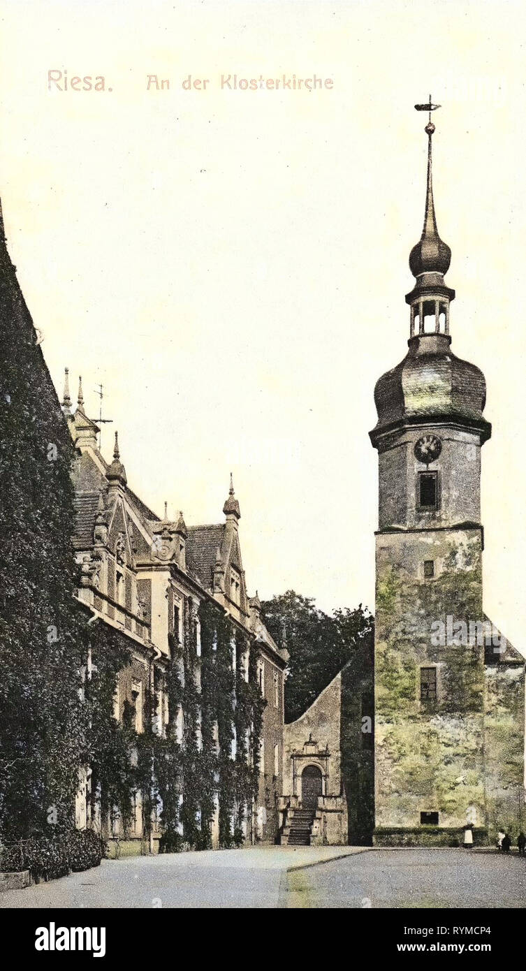 Kloster und Klosterkirche Riesa, 1906, Landkreis Meißen, Riesa, Klosterkirche, Germany Stock Photo