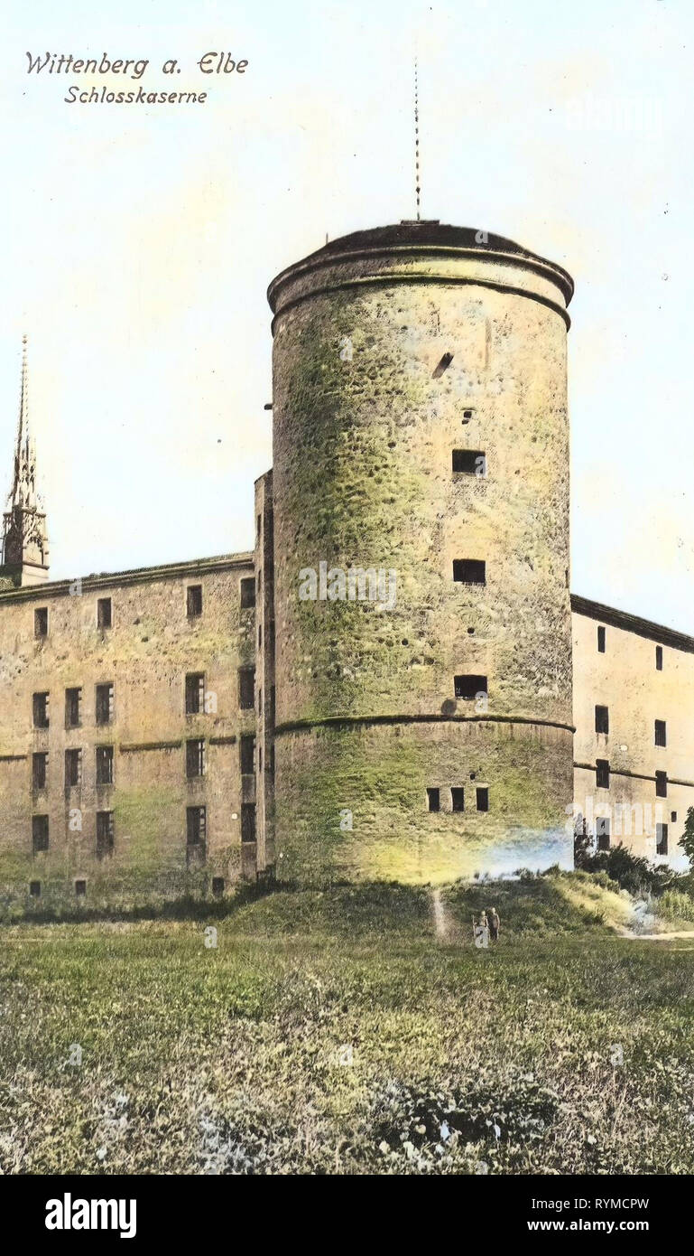 Military facilities of Germany, 1906, Saxony-Anhalt, Wittenberg, Schloßkaserne Stock Photo