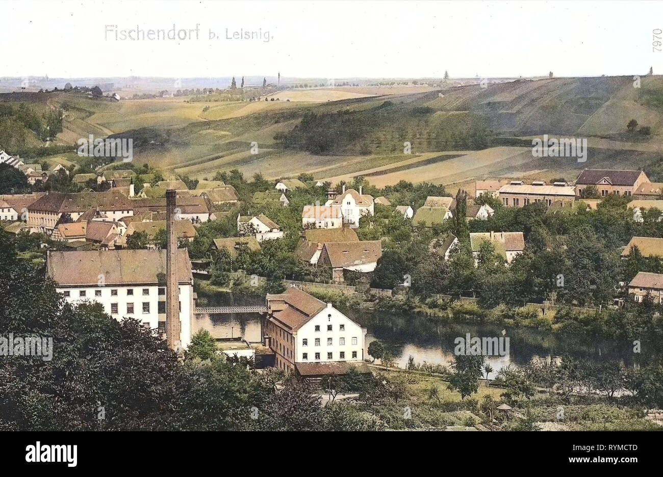 Fischendorf (Leisnig), 1906, Landkreis Mittelsachsen, Fischendorf, Ortsansicht, Germany Stock Photo