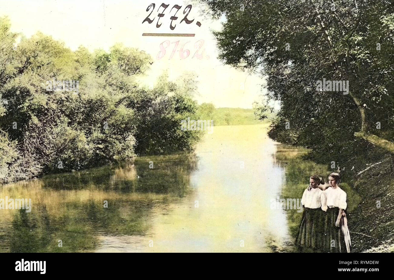 Rivers of California, Portraits with 2 people, Redding, California, 1906, Cal., River View', United States of America Stock Photo