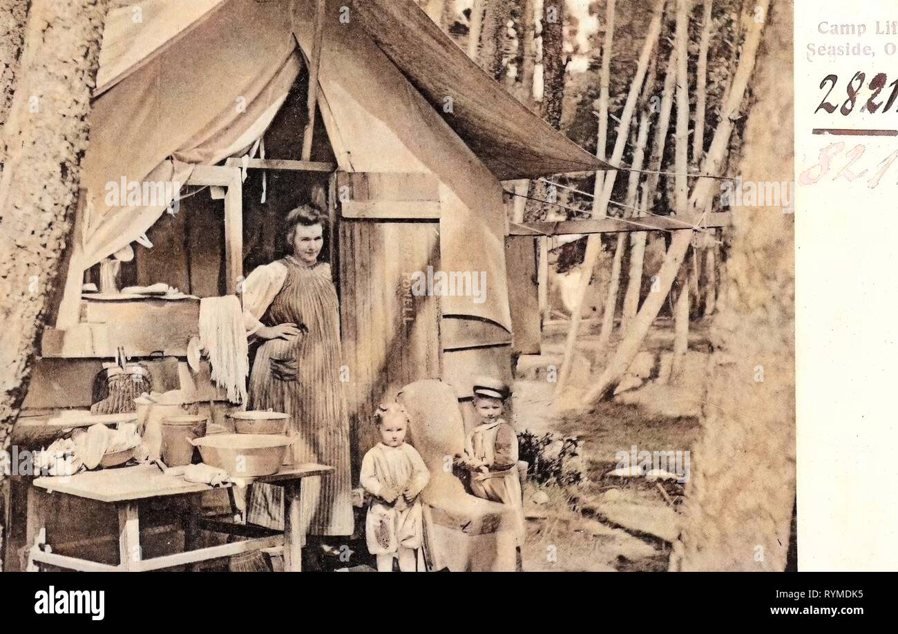 Tents In The United States Seaside Oregon 1906 Ore Camp Life