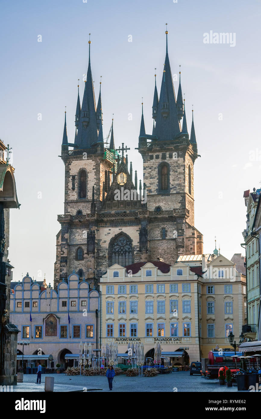 Church of Our Lady before Tyn in Prague Stock Photo