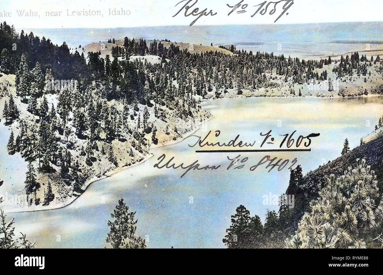 Lakes of Idaho, 1906, Idaho, Lewiston, Lake Waha near Lewiston Stock