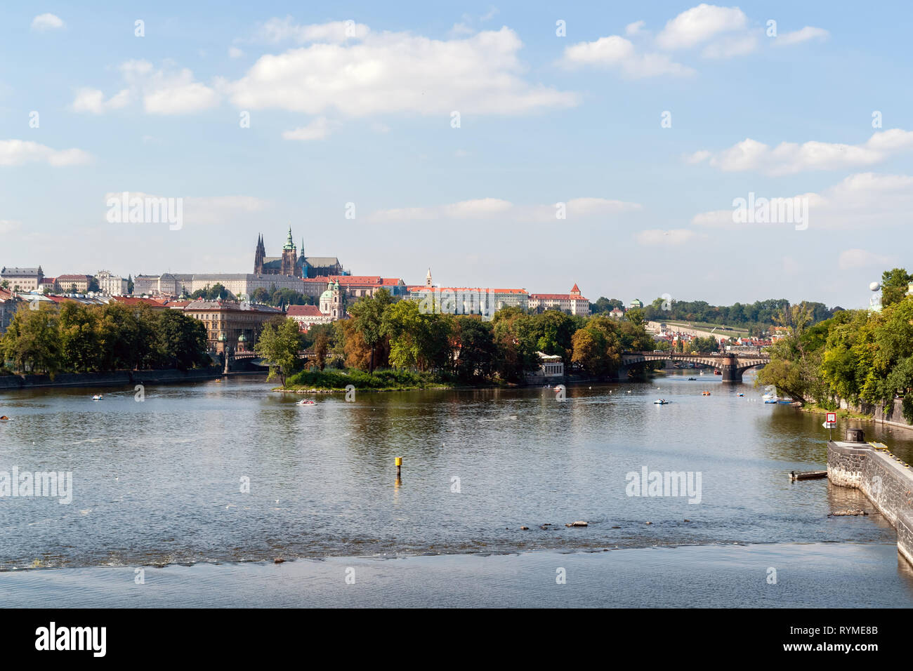 Legion Bridge and Prague castle - Prague Stock Photo