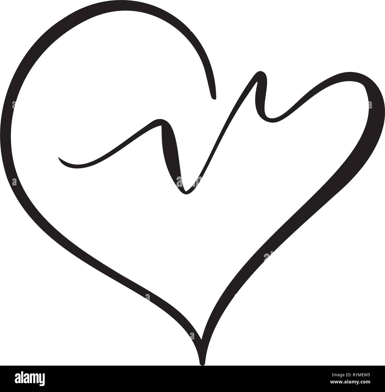 Heart and heartbeat logo vector icon. Isolated modern heart symbol for