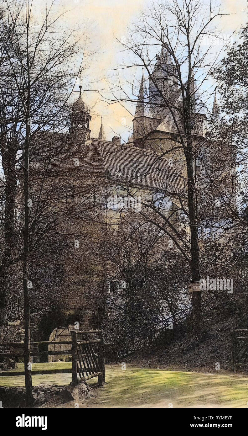 Burg Kriebstein, 1907, Landkreis Mittelsachsen, Kriebstein, Schloß, Eingang, Germany Stock Photo