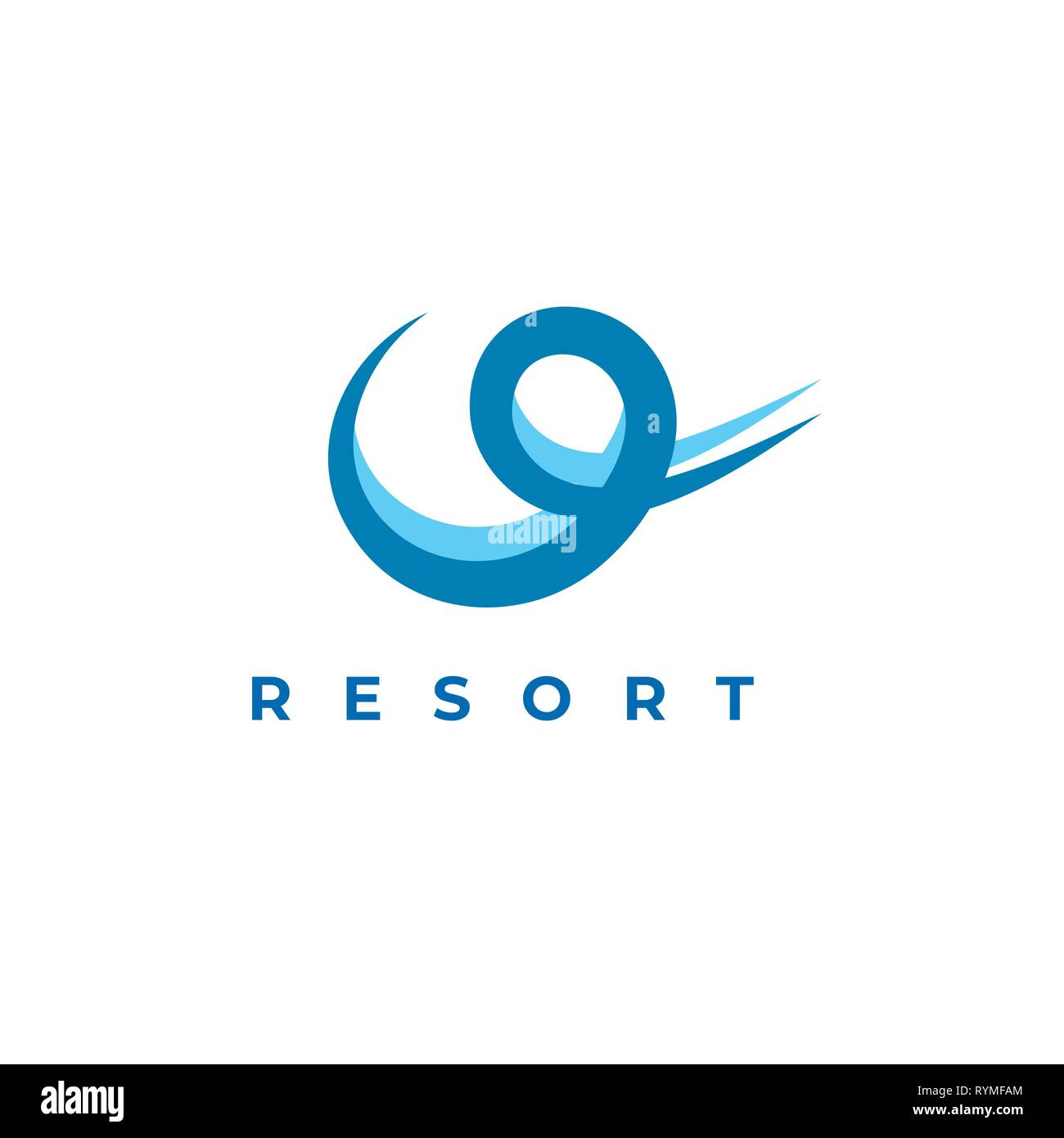 Resort vector logo. Wave emblem Stock Vector Image & Art - Alamy