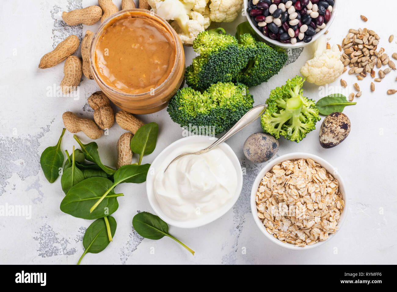 Various meatless protein food Stock Photo Alamy