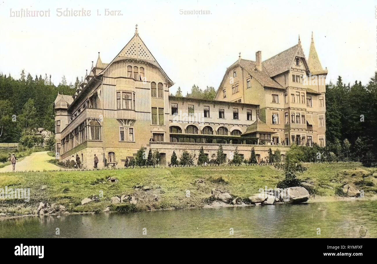 Spa buildings in Germany, Schierke, 1907, Saxony-Anhalt, Sanatorium Stock Photo
