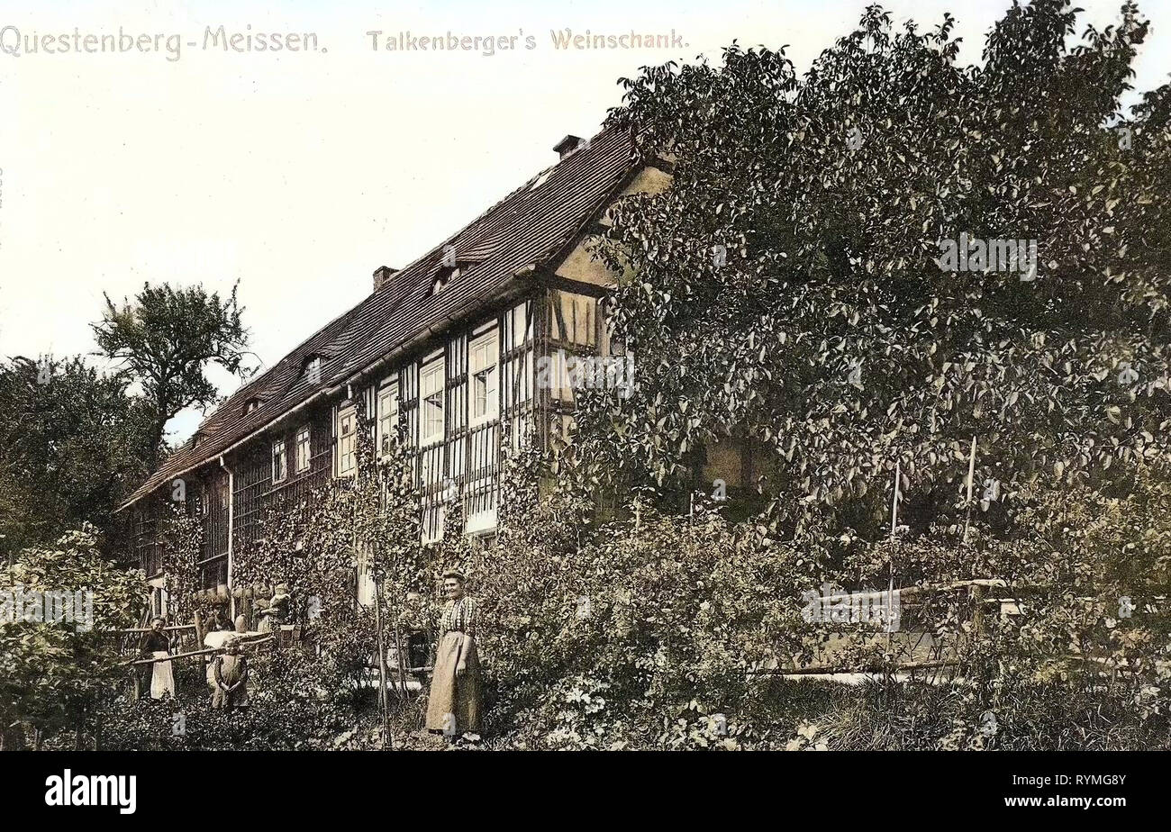 Wine taverns in Saxony, 1907, Meißen, Questenberg, Talkenbergers Weinschank, Germany Stock Photo