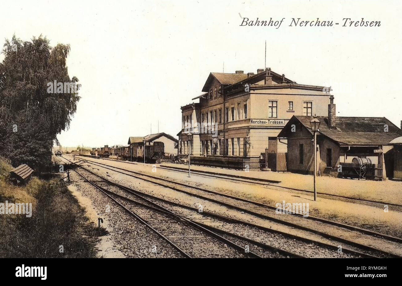 Nerchau, 1908, Bahnhof Nerchau, Trebsen Stock Photo