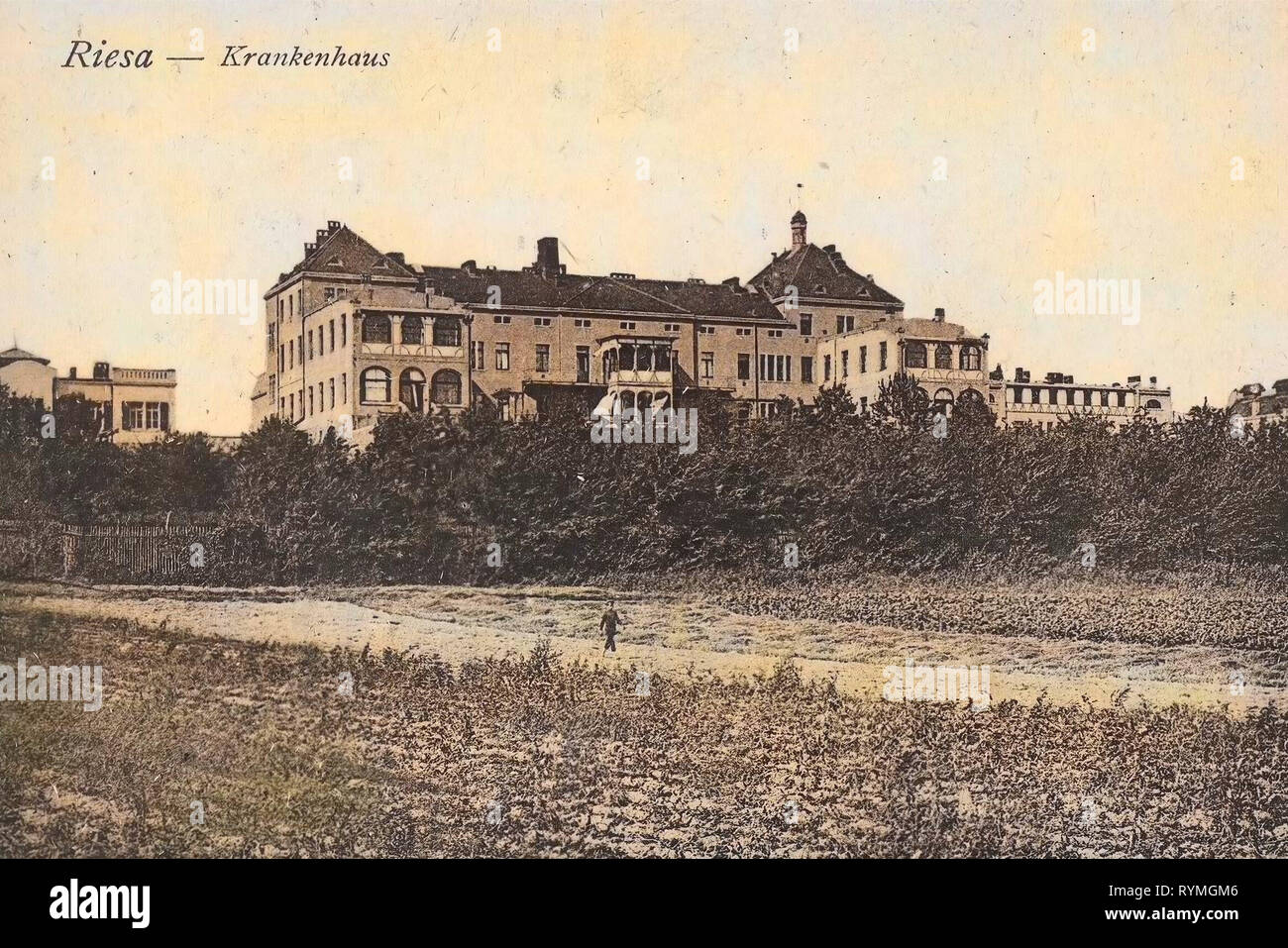 Hospitals in Saxony, Riesa, 1908, Landkreis Meißen, Krankenhaus, Germany Stock Photo