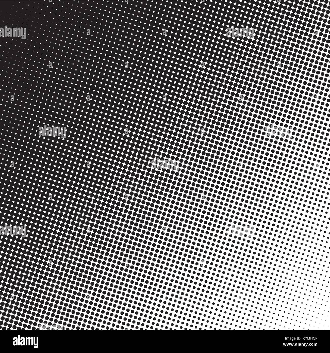 Color halftone gradient diagonal in black and white Stock Vector