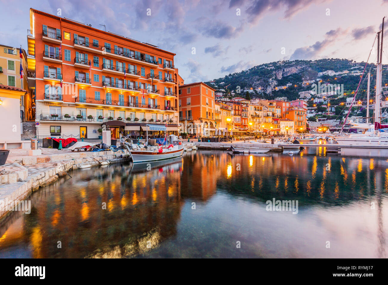 Villefranche sur Mer, France. Seaside town on the French Riviera (or Côte d'Azur). Stock Photo