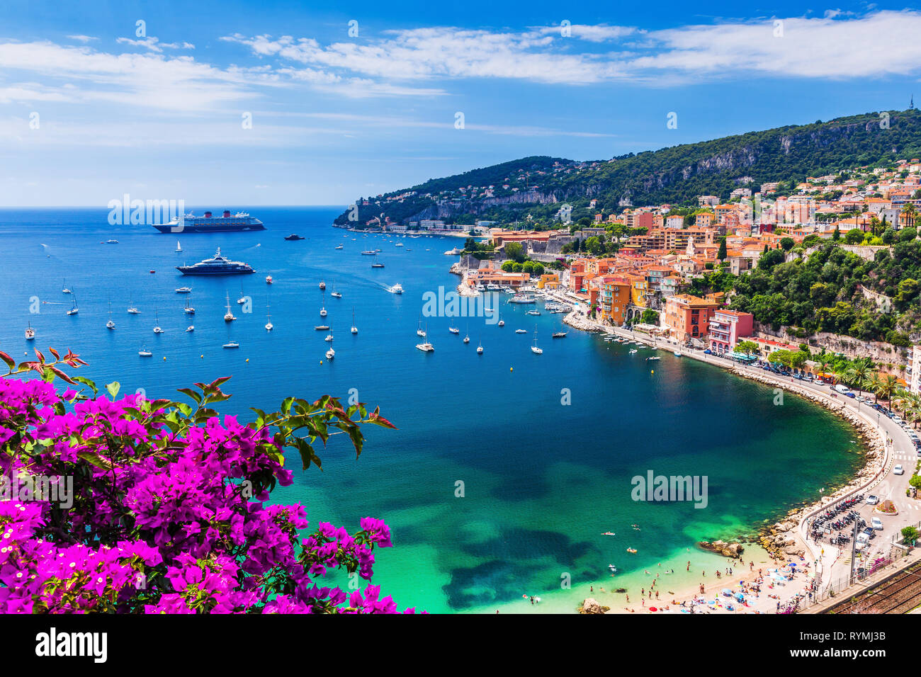 Villefranche sur Mer, France. Seaside town on the French Riviera (or Côte d'Azur). Stock Photo