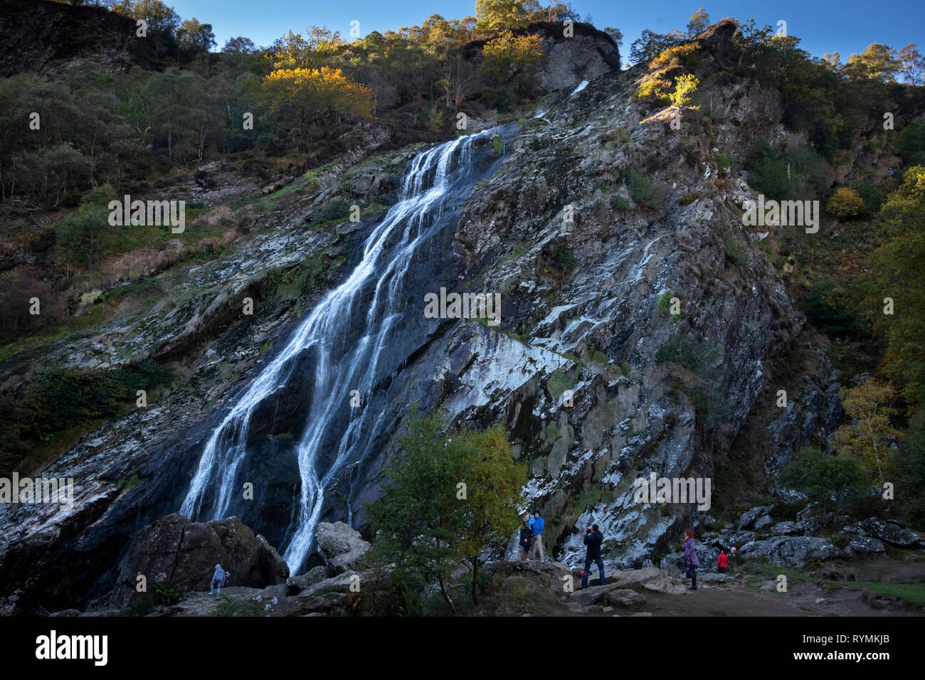 Powerscourt Waterfall in Wicklow Mountains National Park Stock Photo