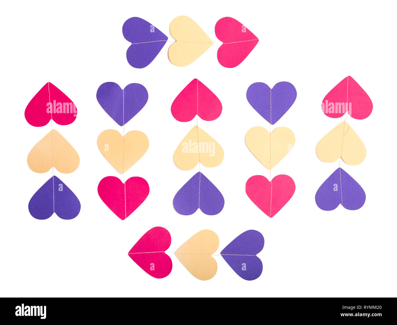 Hearts in rows Cut Out Stock Images & Pictures - Alamy