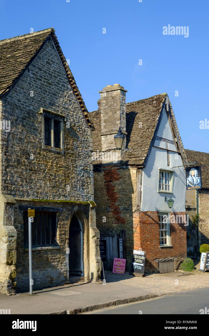 Lacock an historic village in Wiltshire England UK The George Inn Stock ...