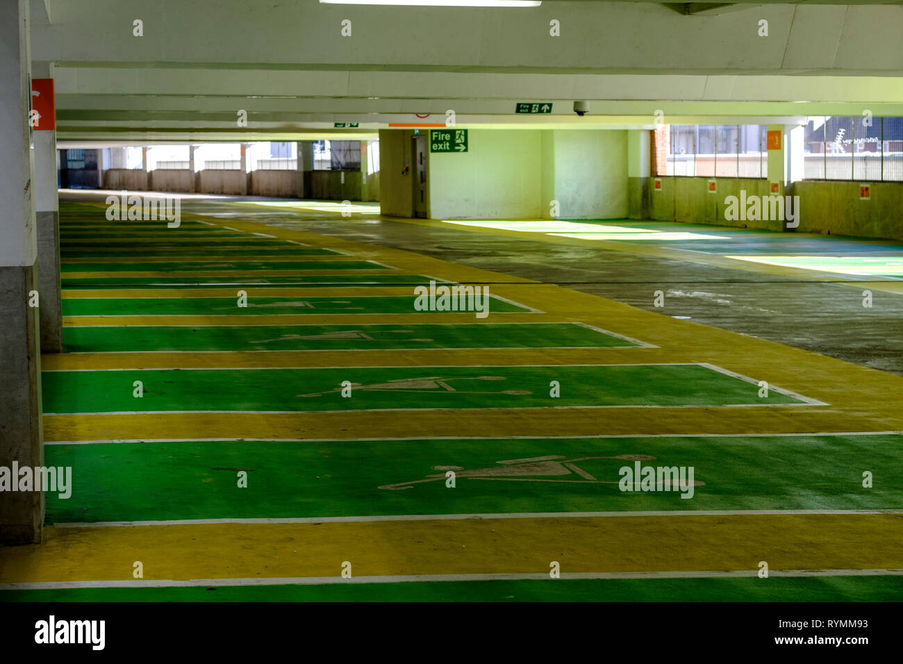 An empty floor at Cabot Circus multi storey car park Bristol Stock