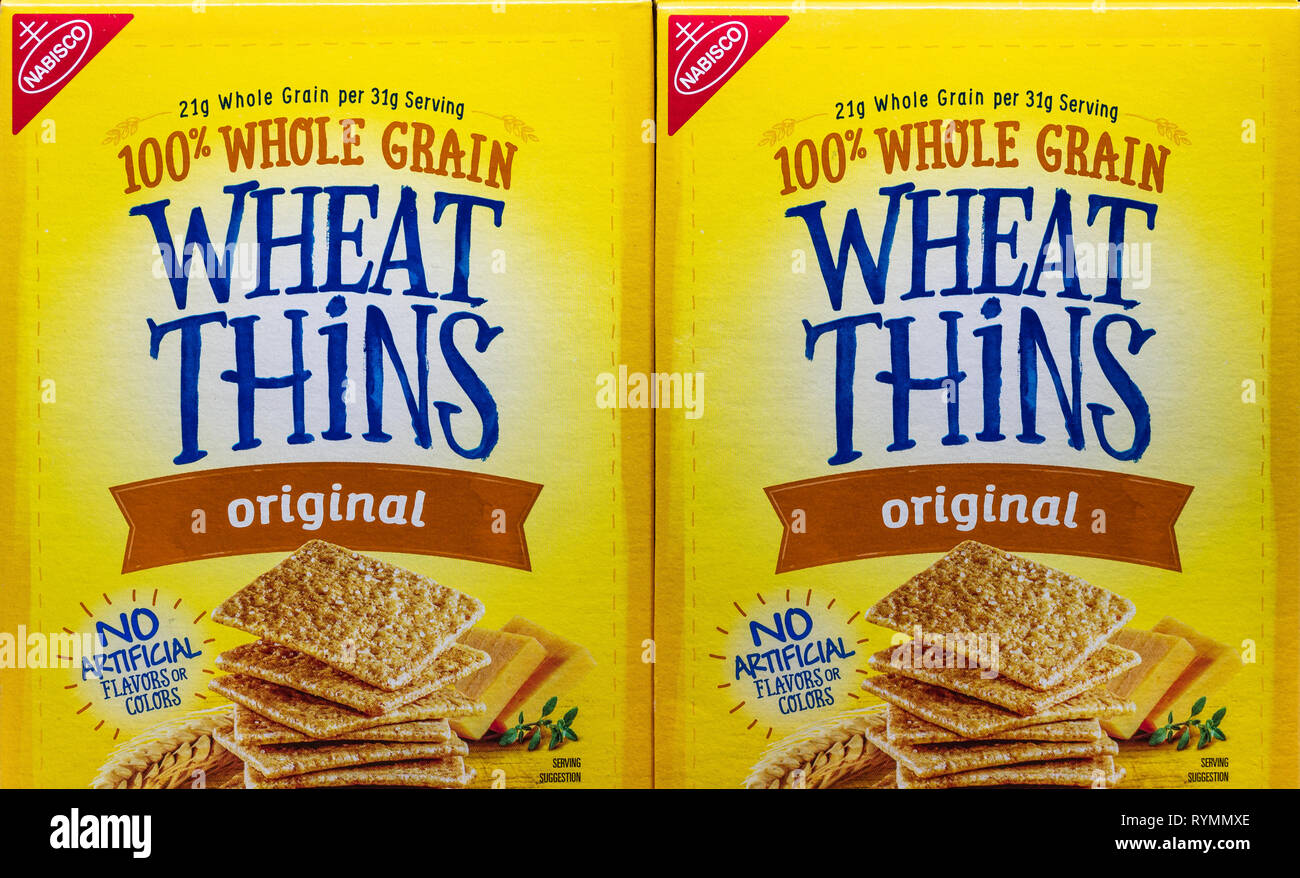 ST. PAUL, MN/USA MARCH 4, 2019 Nabisco Wheat Thins and trademark