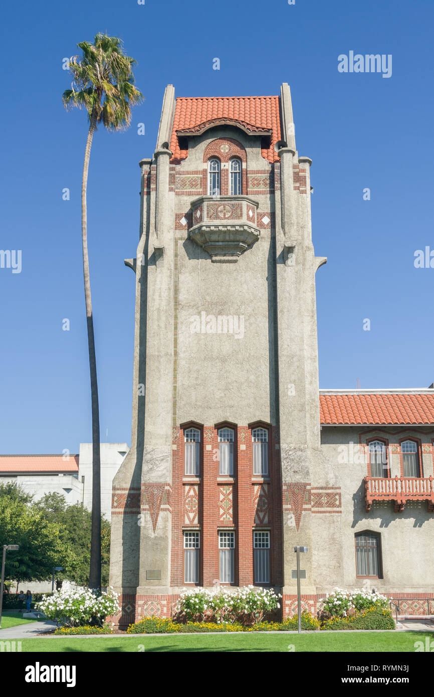 SAN JOSE, CA/USA - OCTOBER 21, 2018: Tower Hall and Washington Square on the campus of San Jose State University. Stock Photo