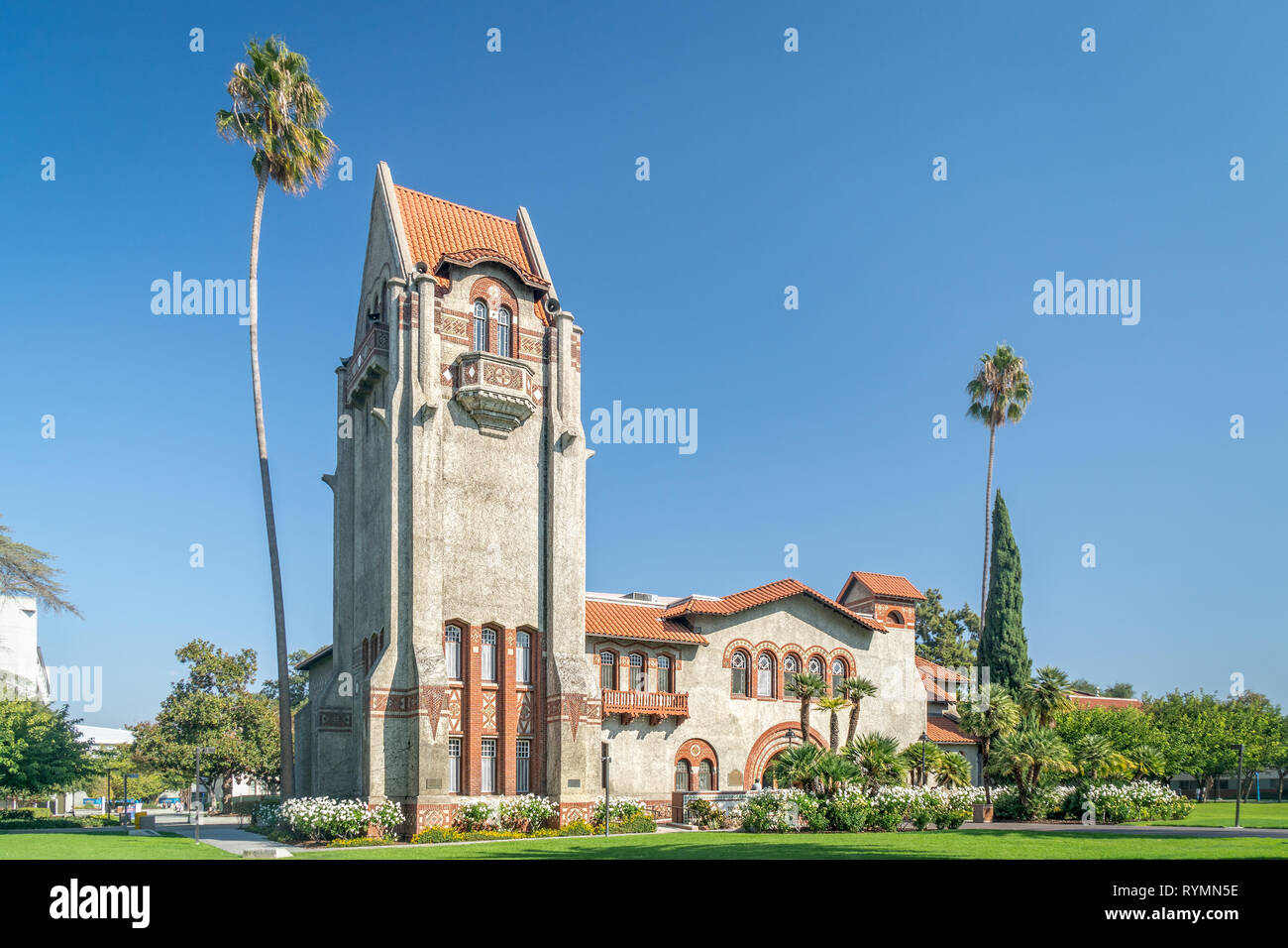 SAN JOSE, CA/USA - OCTOBER 21, 2018: Tower Hall and Washington Square on the campus of San Jose State University. Stock Photo