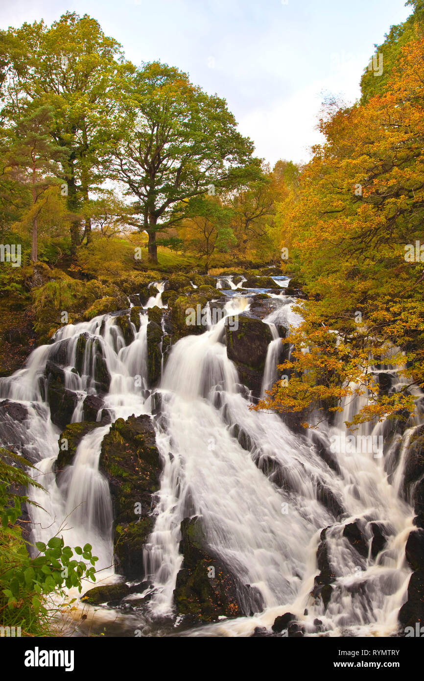 Swallow Falls, Snowdonia, North Wales, UK Stock Photo