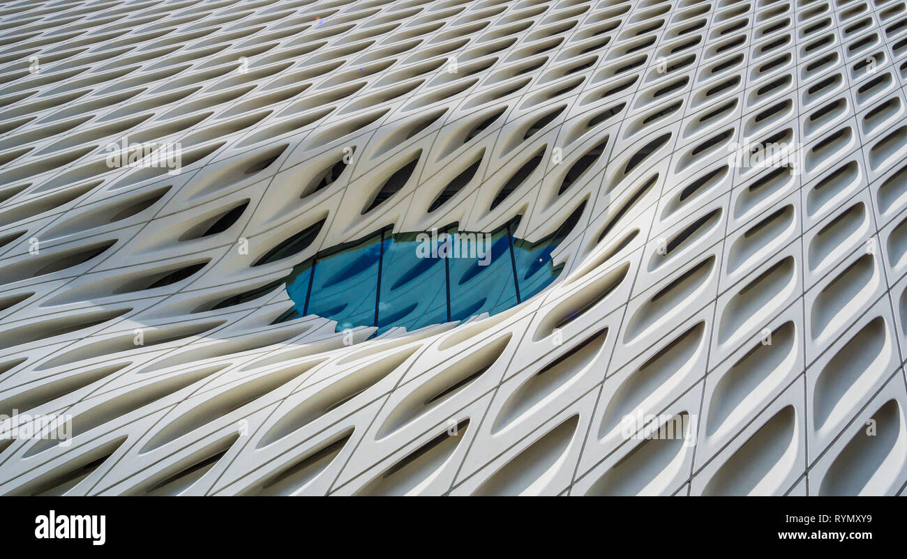 Architectural Details of The Broad Contemporary Art Museum in downtown LA Stock Photo