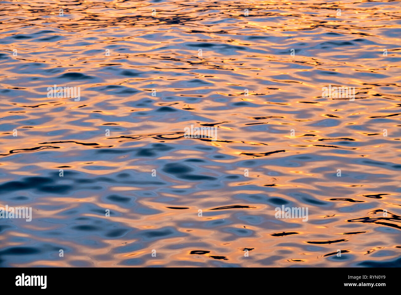 Sunset light on the water Stock Photo