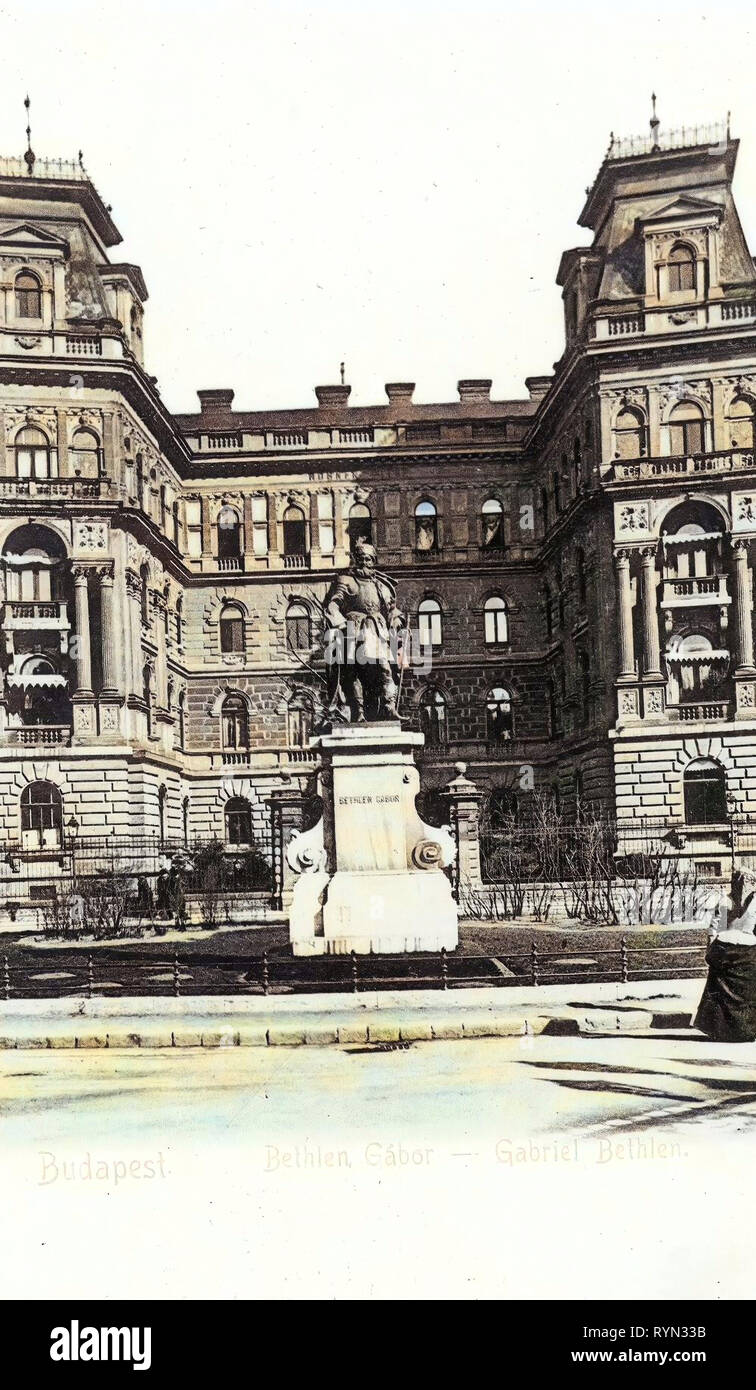 Statue of Gábor Bethlen (Millennium Monument, Budapest), Andrássy Avenue 92-94 (Kodály körönd 4), 1904, Budapest, Bethlen Gabor, Gabriel Bethlen, Hungary Stock Photo