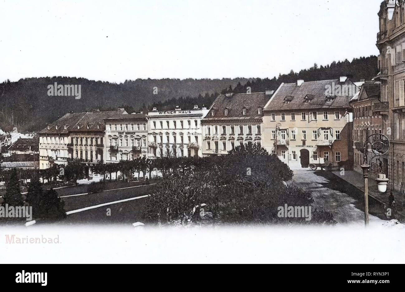 Buildings in Mariánské Lázně, 1904, Karlovy Vary Region, Marienbad, Wiener, Haus und Stadt Hannover, Czech Republic Stock Photo