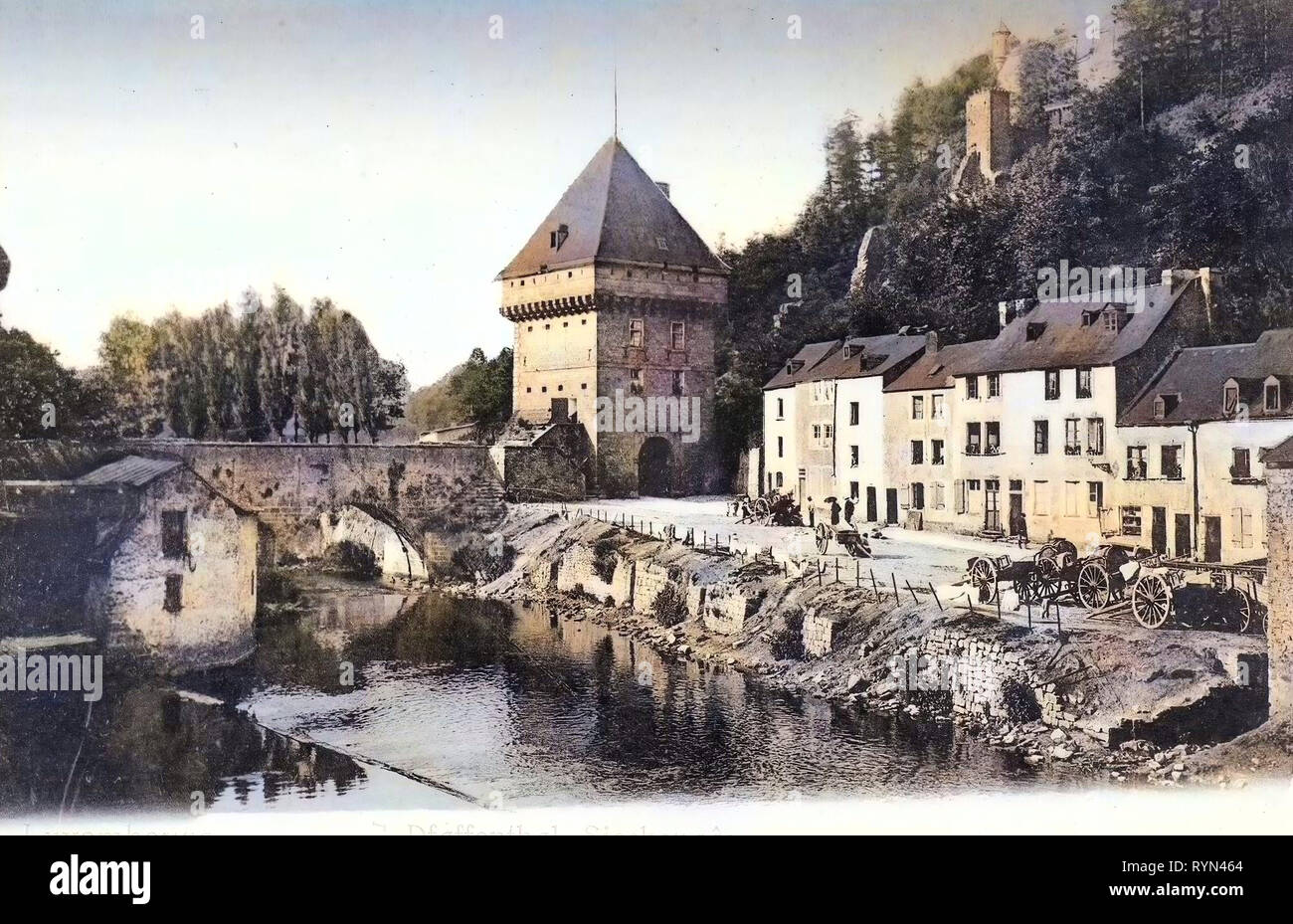 Béinchen, Historical vehicles in Luxembourg, 1904, Luxembourg District, Postcards of Luxembourg City, Views of Luxembourg City, Porte des Bons-Malades, Luxemburg, Pfaffenthal, Siechengas Stock Photo