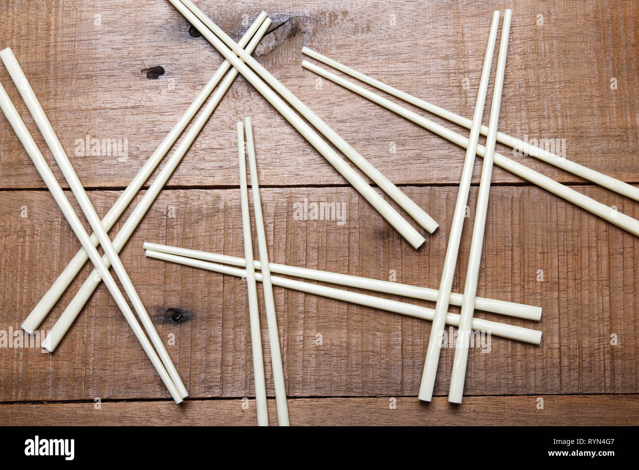 Chopsticks on Wooden Background Stock Photo