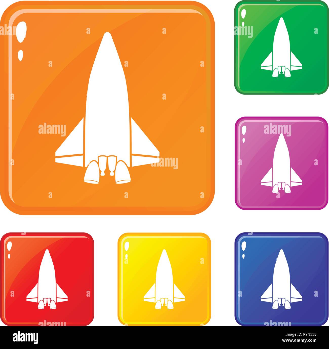 Big plane icons set vector color Stock Vector Image & Art - Alamy