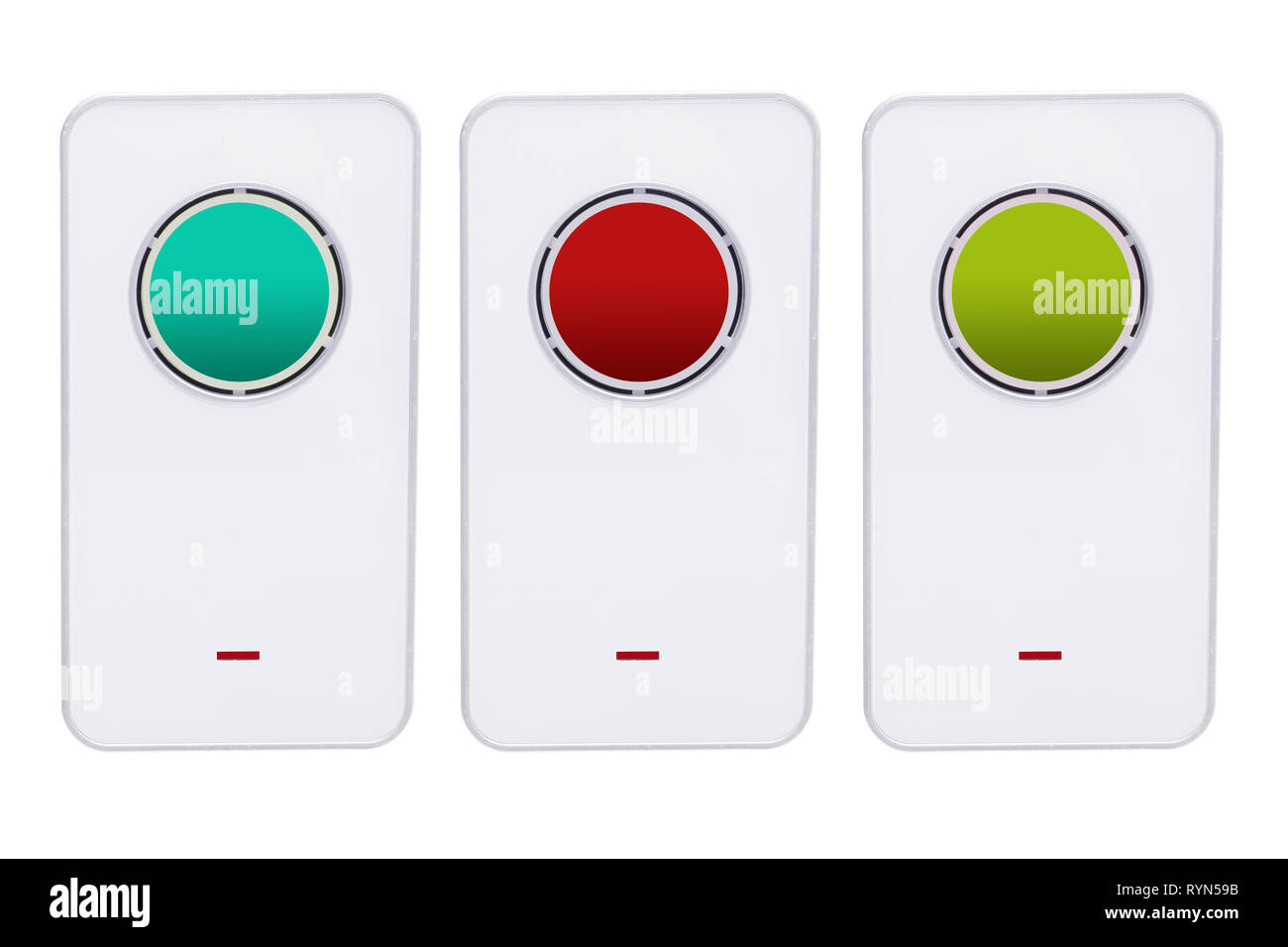 Doorbells on White Background Stock Photo